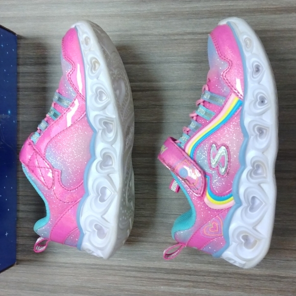 Skechers S Lights Heart Lights Rainbow Lux Light-Up Shoes Sz 12 - Picture 6 of 11